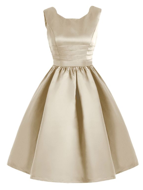 Vintage Sweetheart Neck Fit et Flare Prom Dress - Abricot L