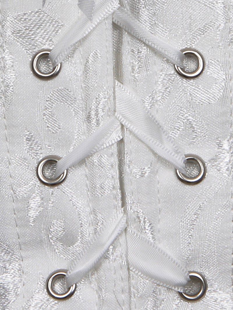 2018 Vintage Jacquard Lace Up Corset Vest WHITE XL In Corset & Bustiers ...