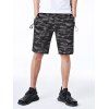 Zipper Pockets Drawstring Camo Shorts - Camouflage Gris 3XL