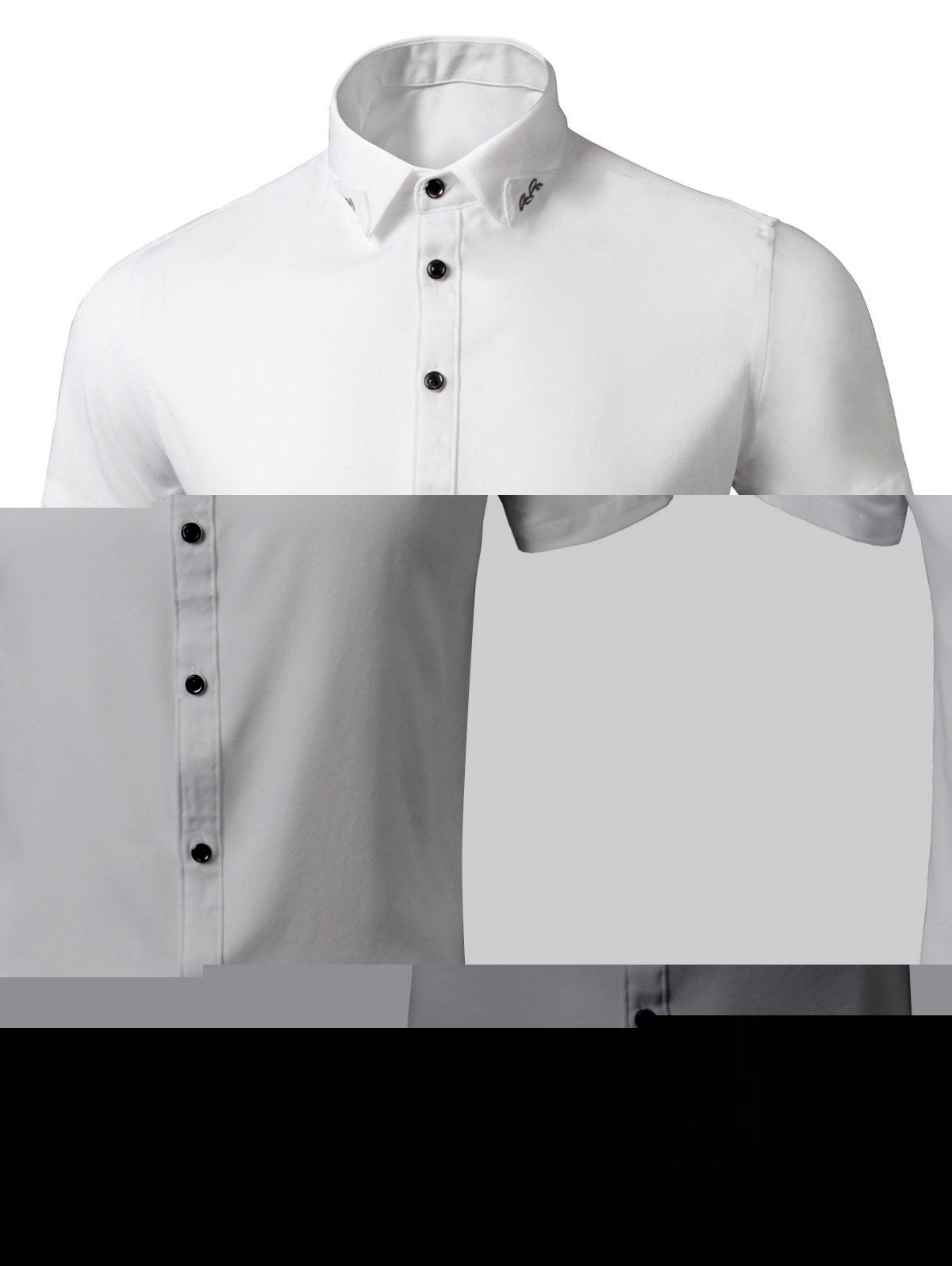 

Short Sleeve Embroidered Shirt, White