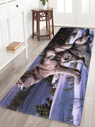 

Coral Fleece Wolf Animal Large Area Rug, Colormix