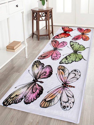 

Soft Coral Velvet Butterfly Area Rug, Colormix