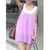 Women's Loose-Fitting Scoop Neck Sleeveless Chiffon Blouse - Pourpre L