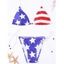 Beading Embellished American Flag Bikini Set - COLORMIX XL