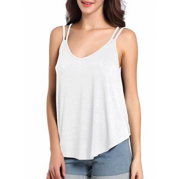 [17% OFF] 2024 Loose Fit Cutout Cami Tank Top In WHITE | DressLily
