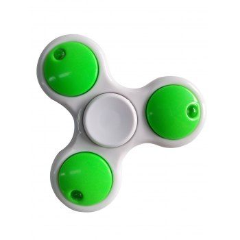 

LED Light Triangle Fidget Spinner, White/green