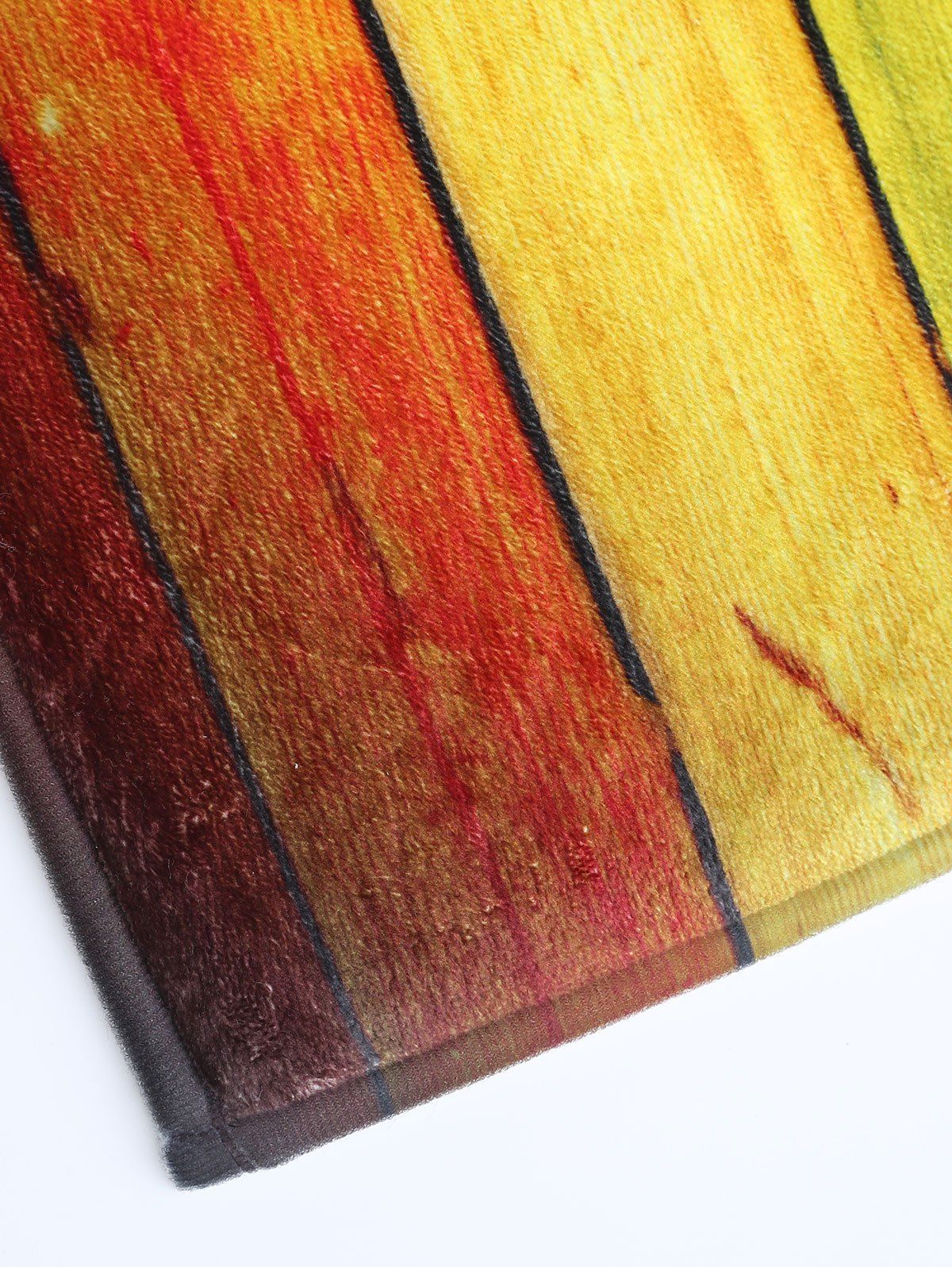 2018 Wood Grain Rainbow Print Skidproof Bathroom Rug COLORFUL W INCH L