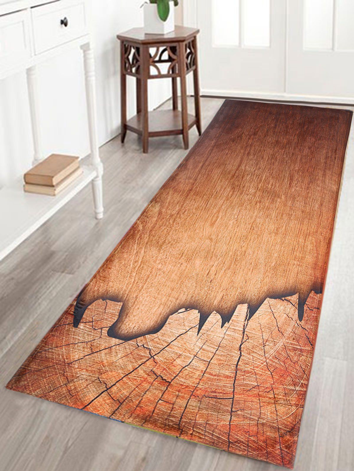 

Wood Grain Print Water Absorption Bath Bathroom Rug, Wooden version