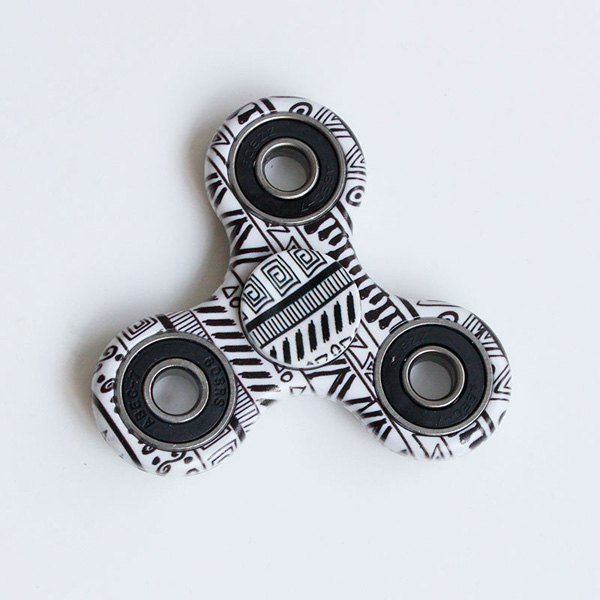 

Graphic Pattern Focus Toy Finger Spinner, Black