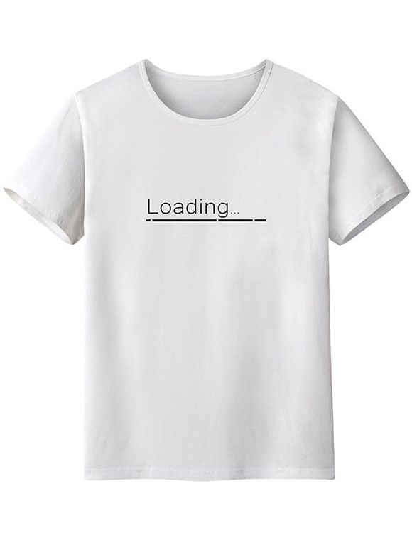 T-shirt à Imprimé à Manches Courtes - Blanc 3XL