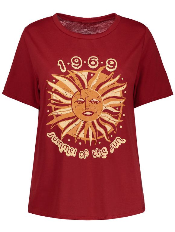 Tee-shirt imprimé Sun graphique 1969 - Rouge XL
