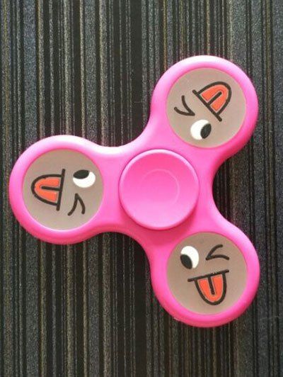 Smile Face Stree Relief Toys Triangle Fidget Spinner - Rose 