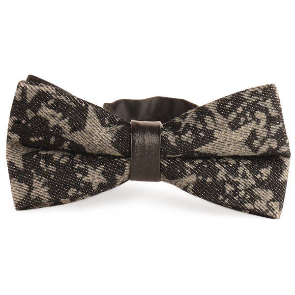 

Pentagram Printing Denim Layered Bow Tie, Smoky gray