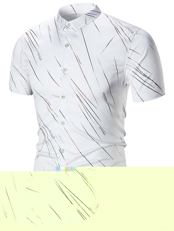 

Short Sleeve Meteor Rain Printed Shirt, White