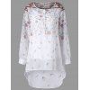 Tiny Floral Henley Blouse with Camisole - Blanc M