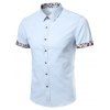 Chemise de panneau d'impression Paisley à manches courtes - Bleu clair XL