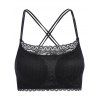 Criss Cross Backless Cami Crop Lace Top - BLACK ONE SIZE
