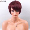 Siv Hair Side Bang Straight Layered Short Pixie Perruque de cheveux humains - Rouge vineux 