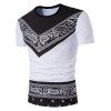 T-shirt manches courtes à manches courtes Tribal Paisley Print - Blanc M