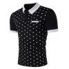 T-shirt Polo Imprimé Pois à Manches Courtes - Noir XL