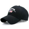 Chapeau de Baseball Motif Drapeau Américain et Inscriptions - Complet Noir 