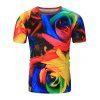 T-shirt coloré en couleur 3D Rose - multicolore XL