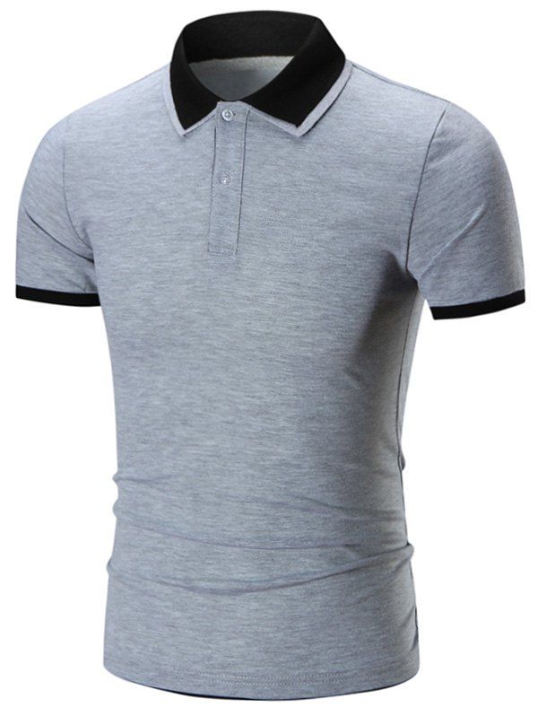 

Double Layers Collar Tee, Gray