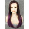 Trendy Violet Ombre Superbe longue chaleur droite Synthétique résistant perruque femmes - multicolore 