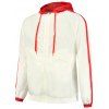 Zip Up Two Tone Hooded Jacket - Blanc M