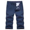Zip Fly Button Pocket Bermuda Shorts - Bleu profond 38