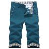 Striped Trim Zipper Fly Bermuda Shorts - RAL5001 Vert Bleu 32