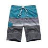 Ombre Stripe Color Block Panel Shorts de planche à cordon - Bleu XL