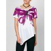T-shirt asymétrique à colorier cravate papillon - Blanc 2XL