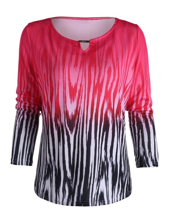 T-shirt Ombre Color Zebra Stripe - Rouge S