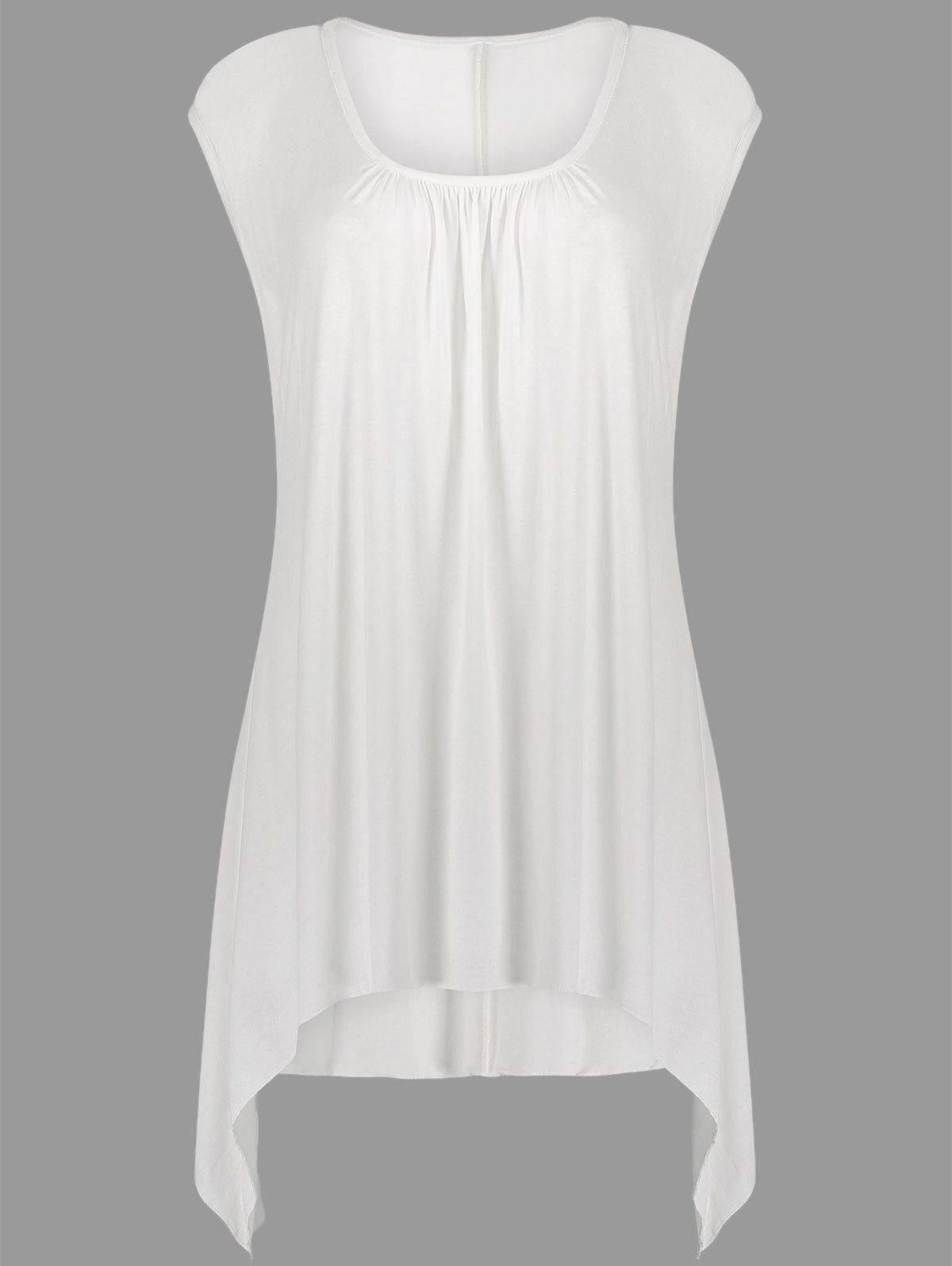 [41% OFF] 2020 Oversized Tunic Tank Top In WHITE | DressLily