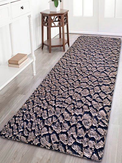 

Dry Land Print Flannel Skid Resistant Bathroom Rug, Dusty grey