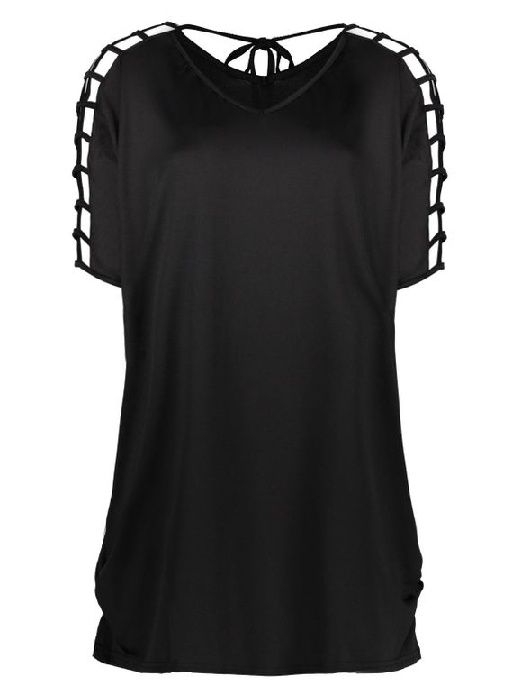 Mini robe oversize creuse - Noir XL