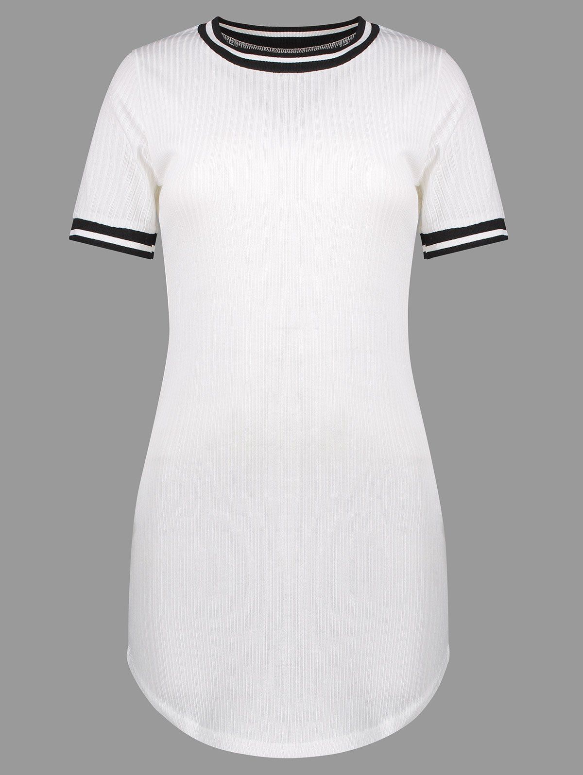 

Crew Neck Bodycon Mini Dress, White
