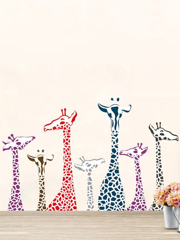 Autocollants Muraux Amovibles Motif Girafes pour Enfants - multicolore 50*70CM
