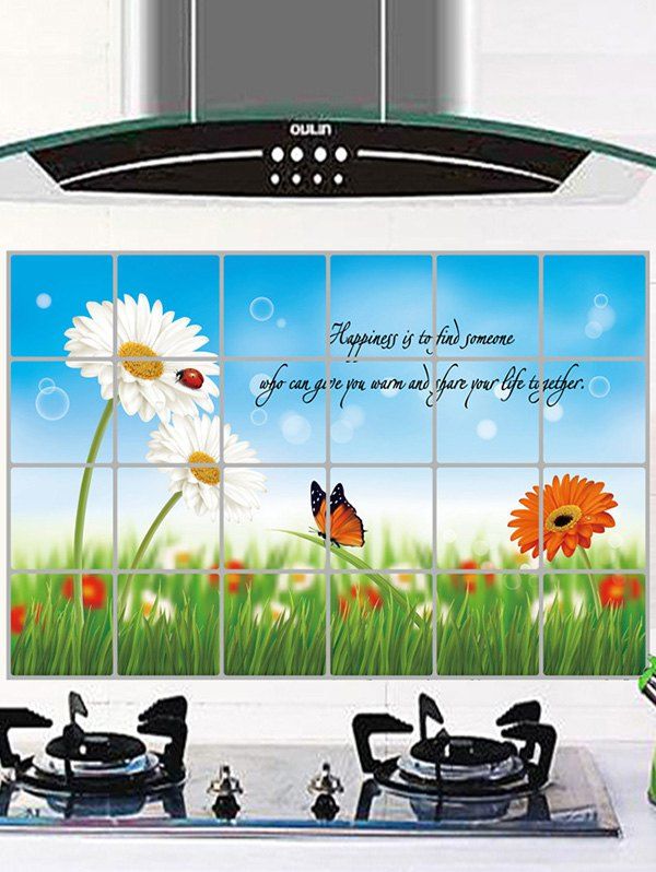 

Removable Flower Art Wall Sticker For Kitchen, Colormix