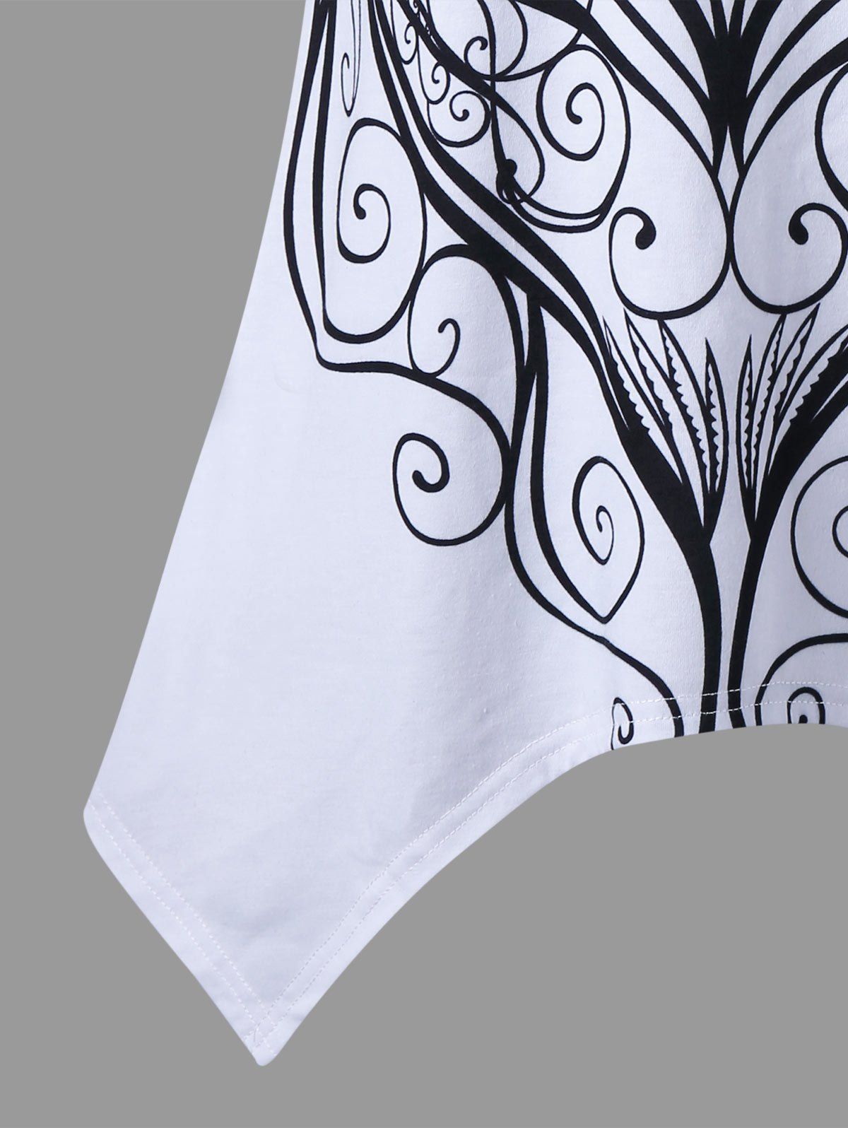 2018 Lace Panel Cap Sleeve Graphic TShirt WHITE XL In Tees & TShirts