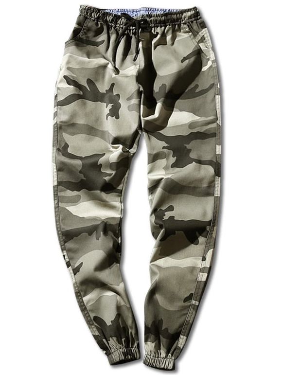 Camouflage Drawstring Jogger Pants - Vert clair 5XL