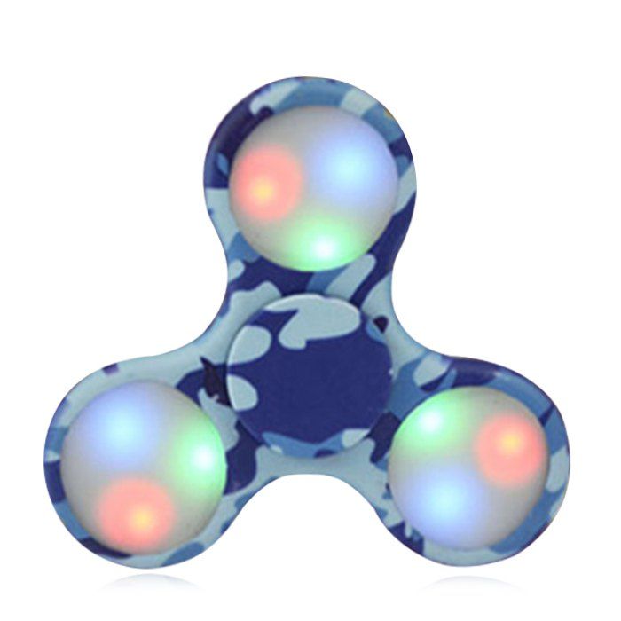 

Patterned Fidget Spinner with Flashing LED Lights, Blue