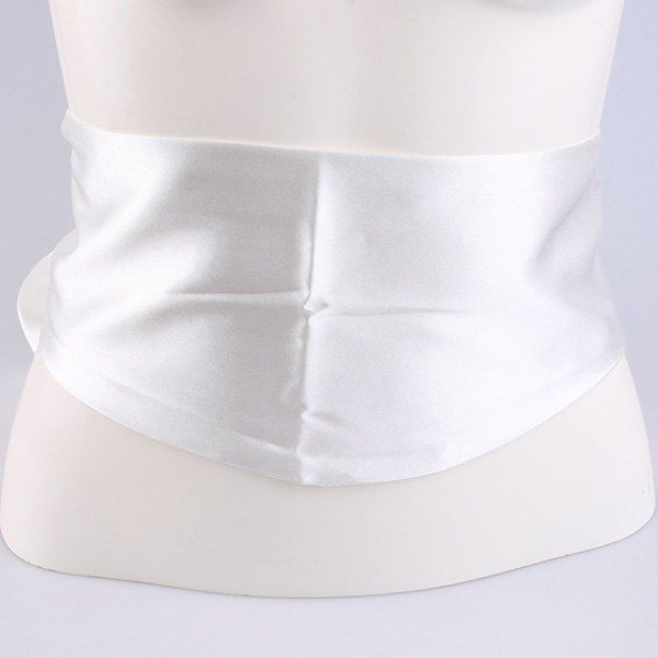 

Imitation Silk Ribbon Wide Corset Belt, White