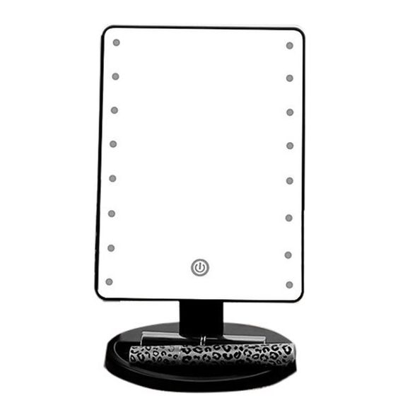 Miroir pour Bureau Coiffeuse Réglable à Ecran Tactile avec 16 Lumières LED - Noir 