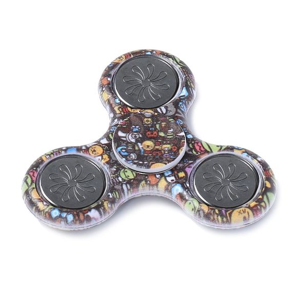 Hand Spinner Colored Drawing Finger Gyro Plastic Fidget Toy - Brun 