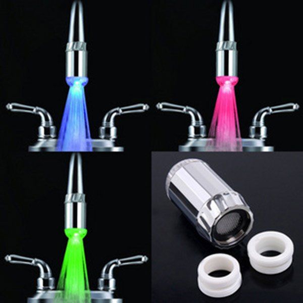 

Color Change LED Light Luminous Temperature Sensitive Faucet, Stainless steel