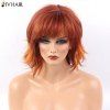 Siv Hair Perruque de Cheveux Humain Superposée Droite Courte Naturelle Frange Latérale - RAL2001 Rouge Orange 