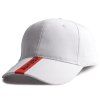 Lettres Brodées Single Stripe Baseball Hat - Blanc 
