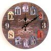 Classique Numéro analogique Horloge murale ronde en bois - Bois Rouge 50*50CM